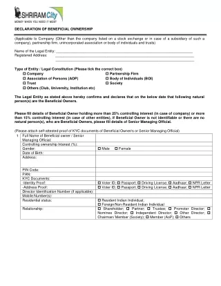 SCUF Beneficial Ownership Declaration Format