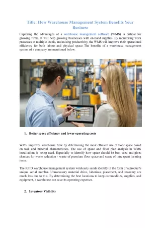 title how warehouse management system benefits