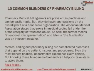 10 Common Blunders of Pharmacy Billing