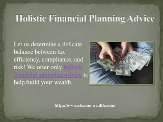 Holistic Financial Planning Advice