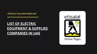 List of Electric Equipment & Supplies Companies in UAE