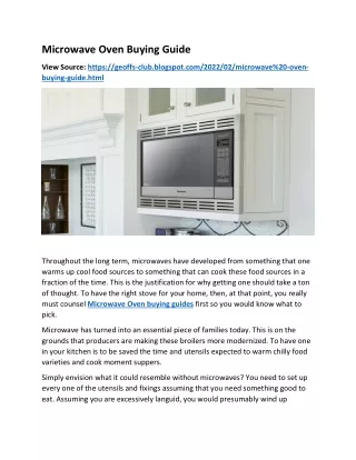 microwave oven buying guide