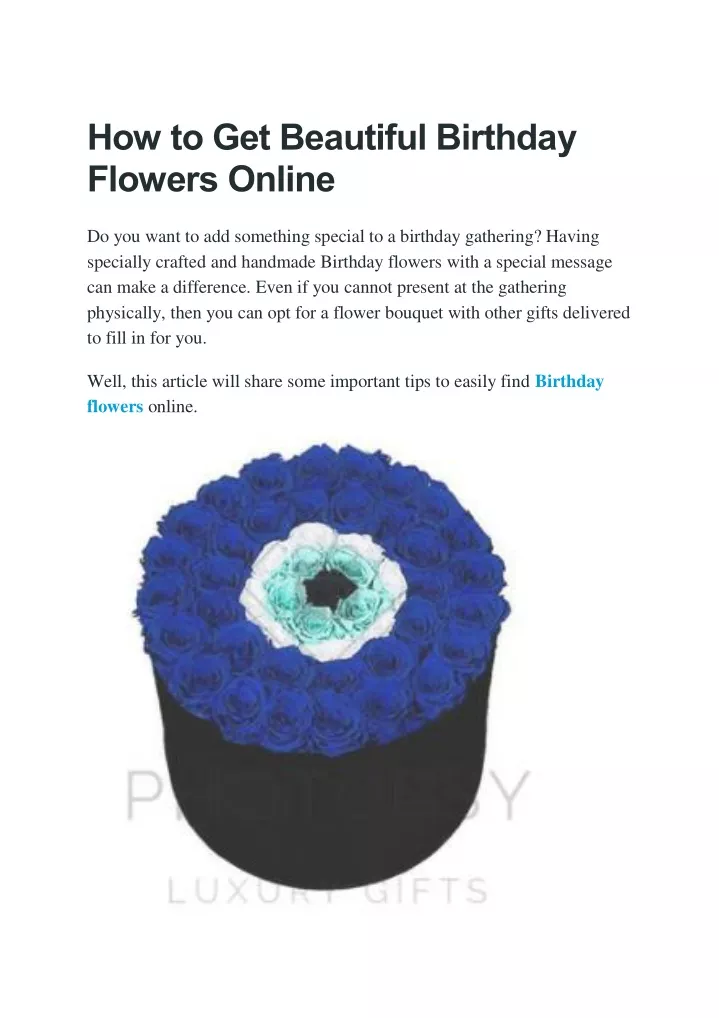 how to get beautiful birthday flowers online
