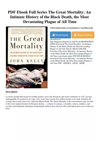 PDF Ebook Full Series The Great Mortality An Intimate History of the Black Death