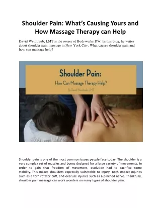 shoulder pain what s causing yours