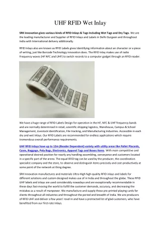 uhf rfid wet inlay