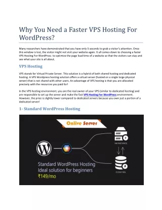 why you need a faster vps hosting for wordpress