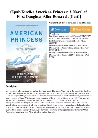 (Epub Kindle) American Princess A Novel of First Daughter Alice Roosevelt [Best!