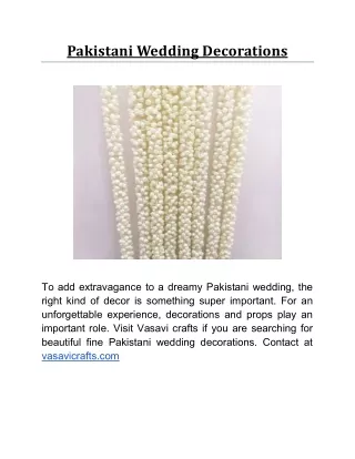 Pakistani Wedding Decorations