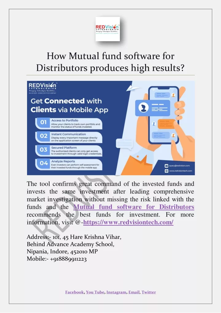 how mutual fund software for distributors