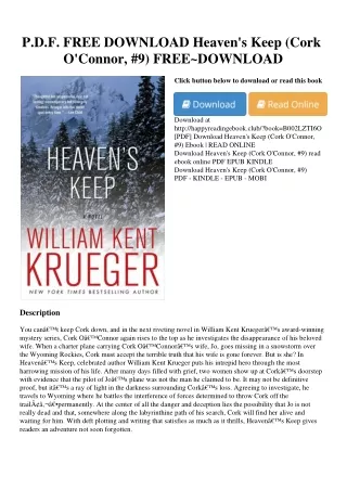 P.D.F. FREE DOWNLOAD Heaven's Keep (Cork O'Connor  #9) FREE~DOWNLOAD