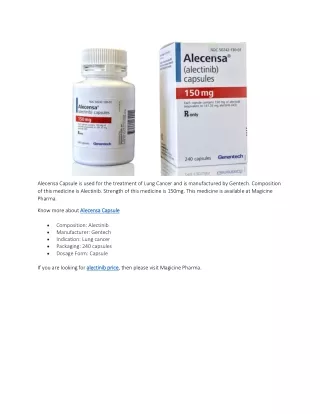 alecensa capsule is used for the treatment