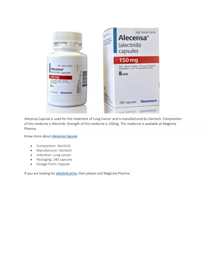 alecensa capsule is used for the treatment