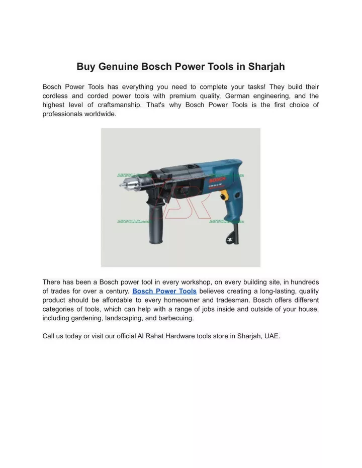 buy genuine bosch power tools in sharjah