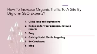 how to increase organic traffic to a site by digiorm seo experts