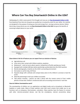 Buy Smartwatch Online in USA