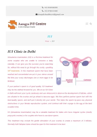 IUI Clinic in Delhi | Aarogya IVF Centre