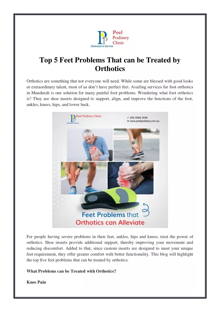 top 5 feet problems that can be treated