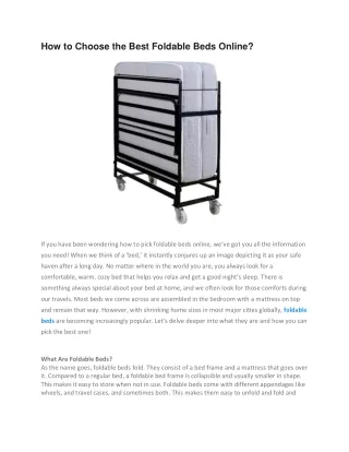 How to Choose the Best Foldable Beds Online (1)
