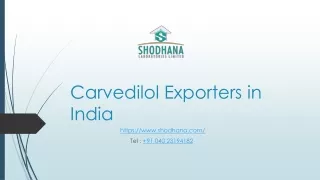 Carvedilol Manufacturers in India