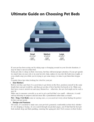 Ultimate Guide on Choosing Pet Beds (1)