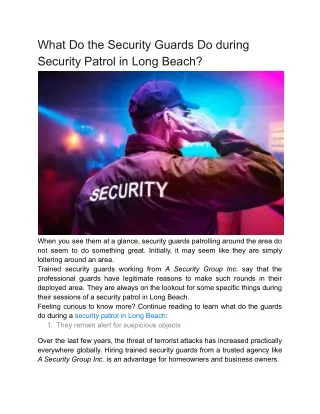 what do the security guards do during security