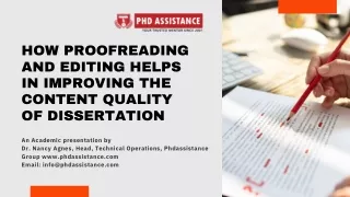 How Proofreading and Editing Helps in Improving the Content Quality of Dissertation - Phdassistance