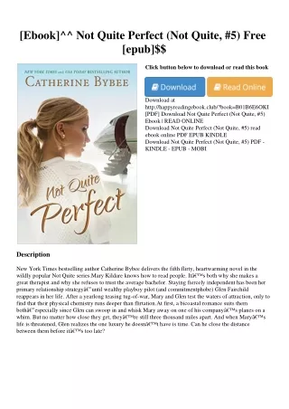 [Ebook]^^ Not Quite Perfect (Not Quite  #5) Free [epub]$$