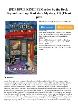 [PDF EPUB KINDLE] Murder by the Book (Beyond the Page Bookstore Mystery  #1) (Eb