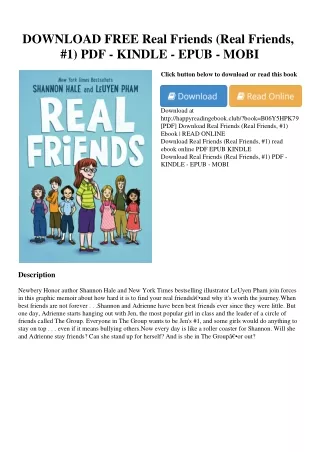 DOWNLOAD FREE Real Friends (Real Friends  #1) PDF - KINDLE - EPUB - MOBI