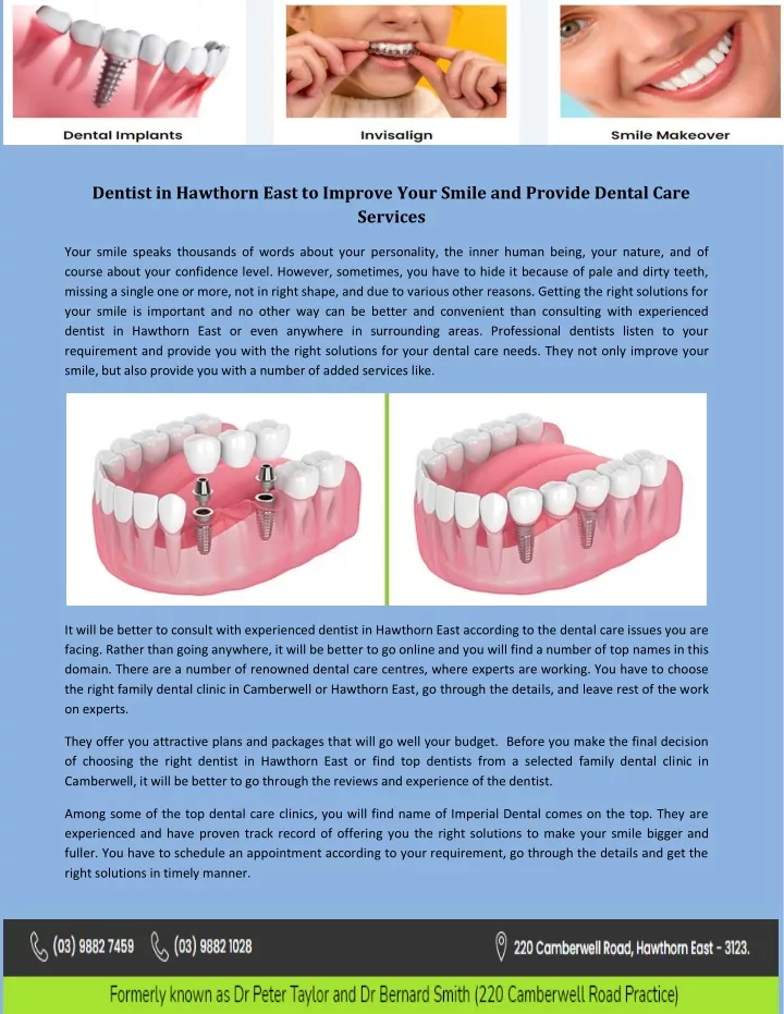 dentist in hawthorn east to improve your smile