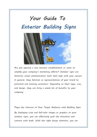 Your Guide To Exterior Building Signs