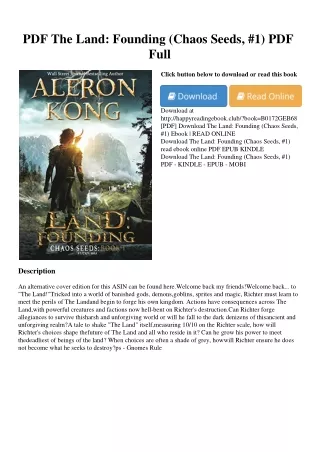 PDF The Land Founding (Chaos Seeds  #1) PDF Full