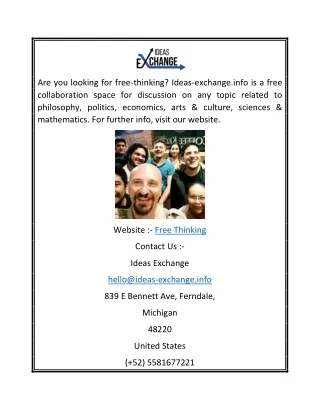 Free Thinking  Ideas-exchange.info