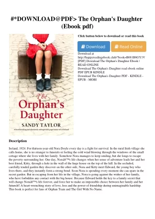 #*DOWNLOAD@PDF> The Orphan's Daughter (Ebook pdf)