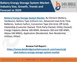 Battery Energy Storage System Market