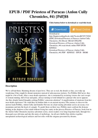 EPUB / PDF Priestess of Paracas (Anlon Cully Chronicles  #4) [Pdf]$$