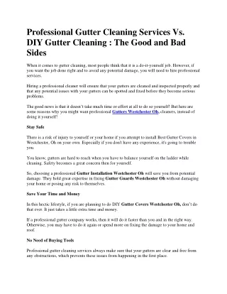 Professional Gutter Cleaning Services Vs. DIY Gutter Cleaning : The Good and Bad