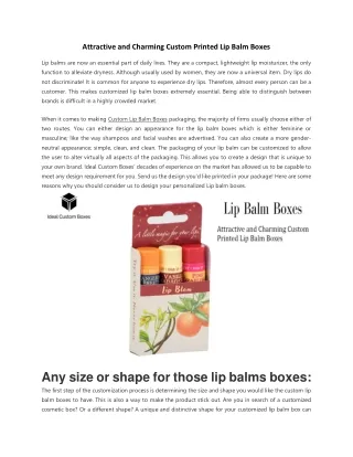 attractive and charming custom printed lip balm
