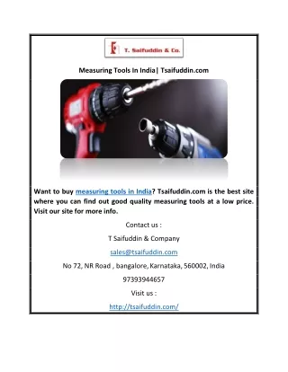 Measuring Tools In India| Tsaifuddin.com