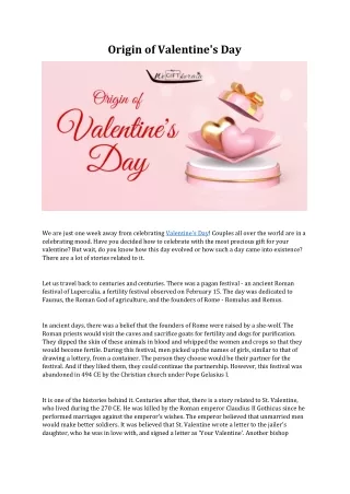 Origin of Valentine's Day
