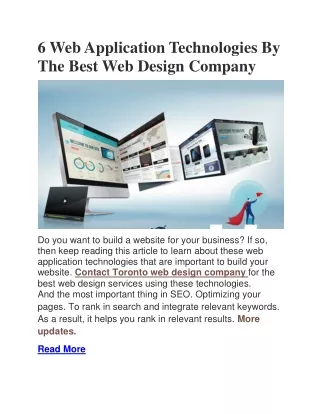 6 web application technologies by the best