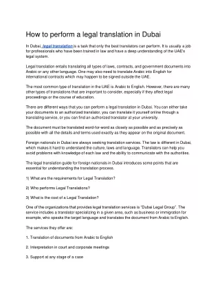 How to perform a legal translation in Dubai-converted
