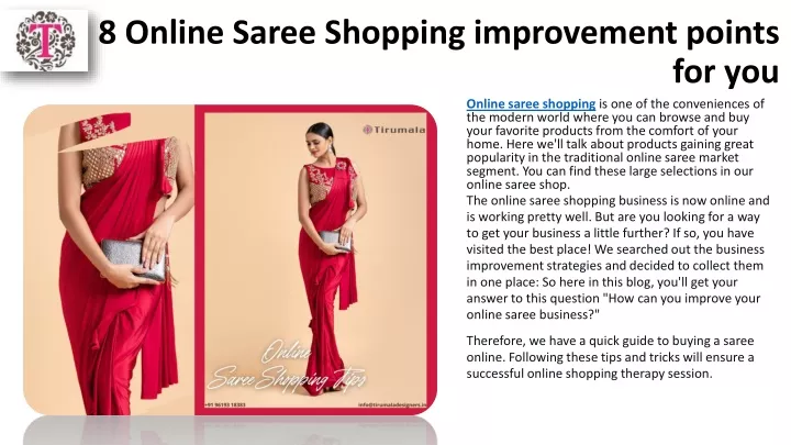 8 online saree shopping improvement points for you