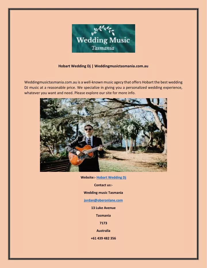 hobart wedding dj weddingmusictasmania com au