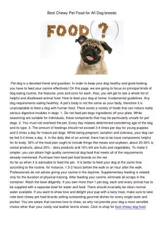 best chewy pet food for all dog breeds