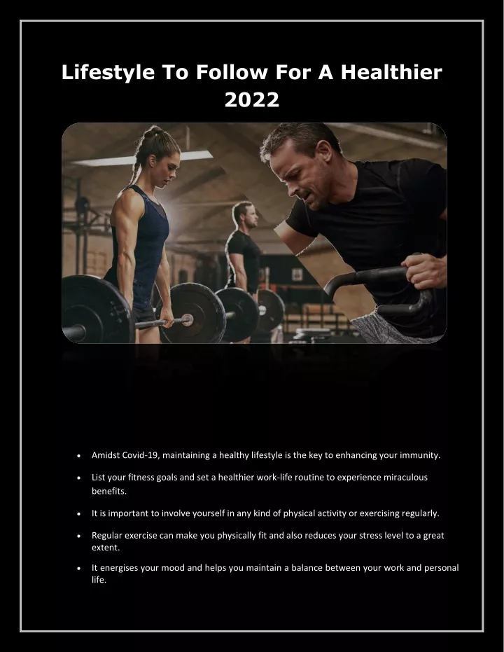 lifestyle to follow for a healthier 2022