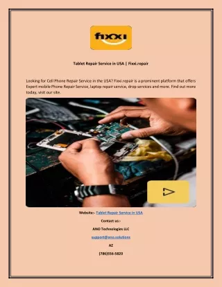 Tablet Repair Service in USA  Fixxi.repair