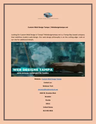 custom web design tampa webdesigntampa net
