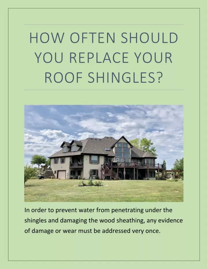 how often should you replace your roof shingles